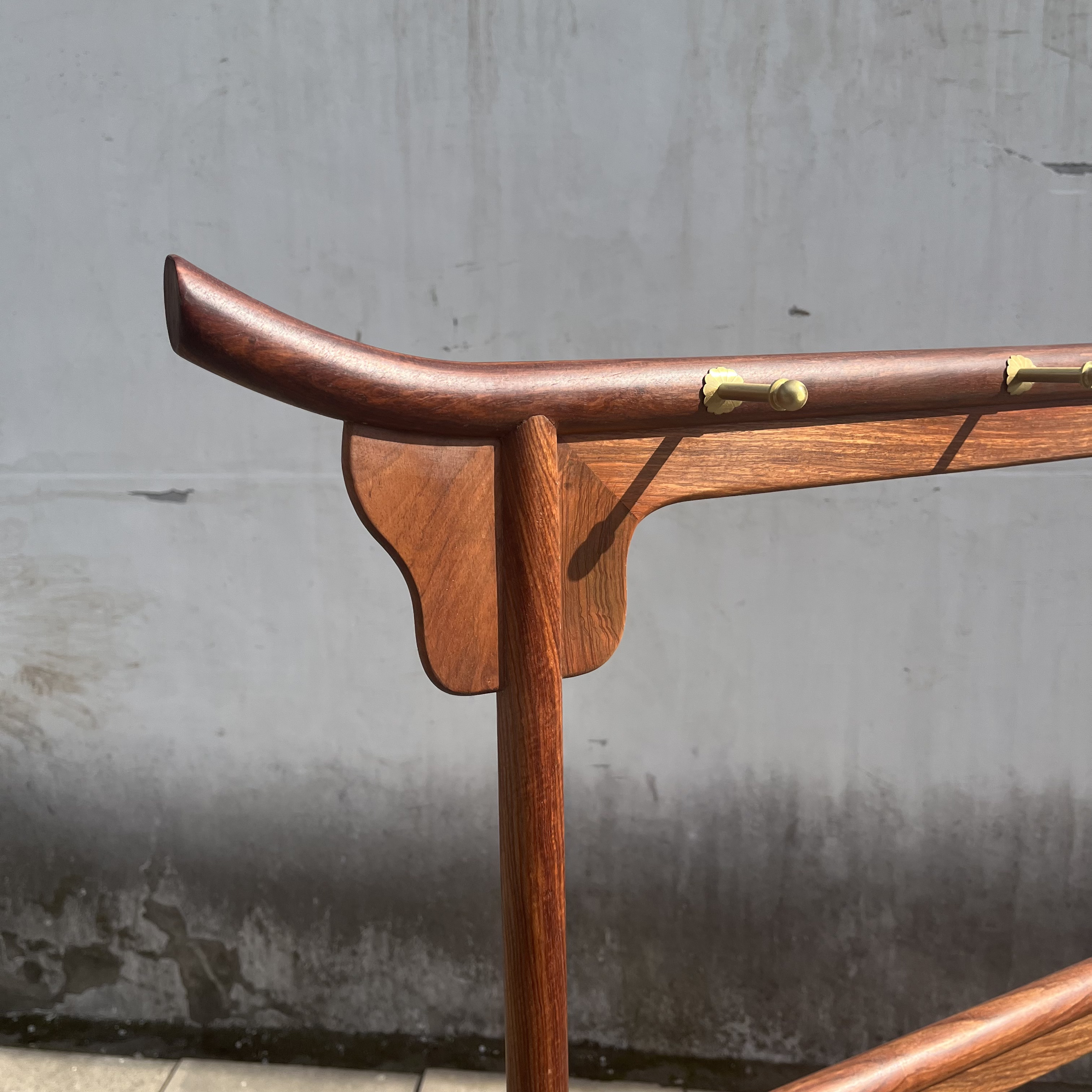 【工厂直销】缅甸花梨木明式衣帽架全榫卯结构挂衣架中式卧室客厅