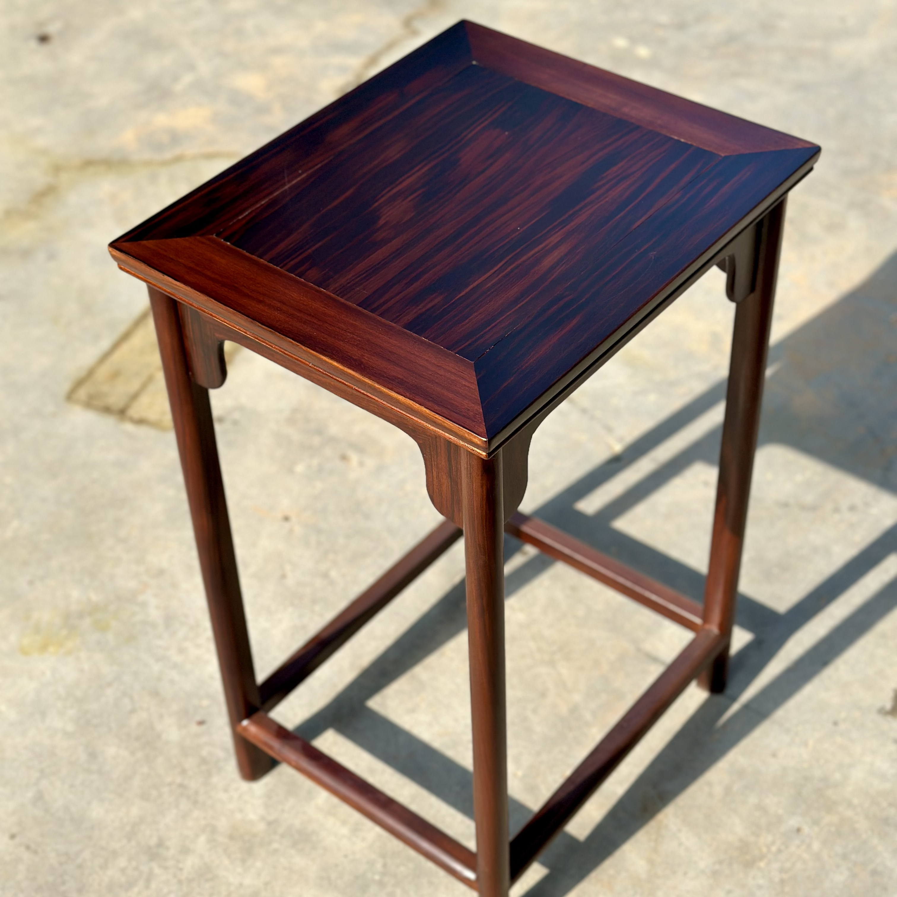 红酸枝茶几尺寸45×38×70角几小方桌红木花架榫卯结构免安装