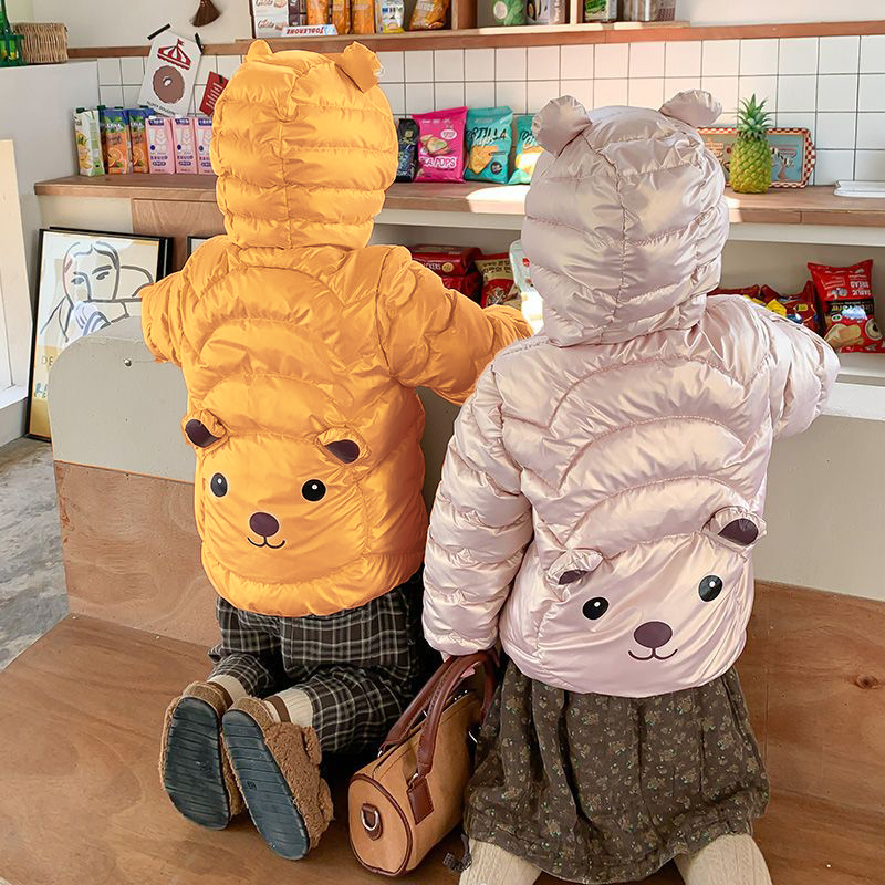 新款儿童棉服卡通抱抱熊儿童冬季免洗棉袄轻薄款