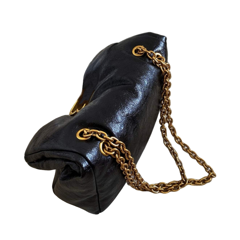 高定版B款金标真皮金色链条流浪包