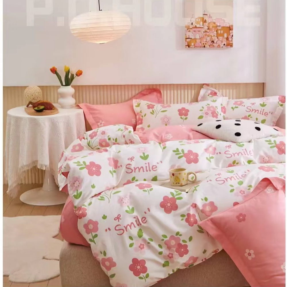 晟源定制 加密100%纯棉斜纹柔光棉-洛神花开床单被套床品全棉定制