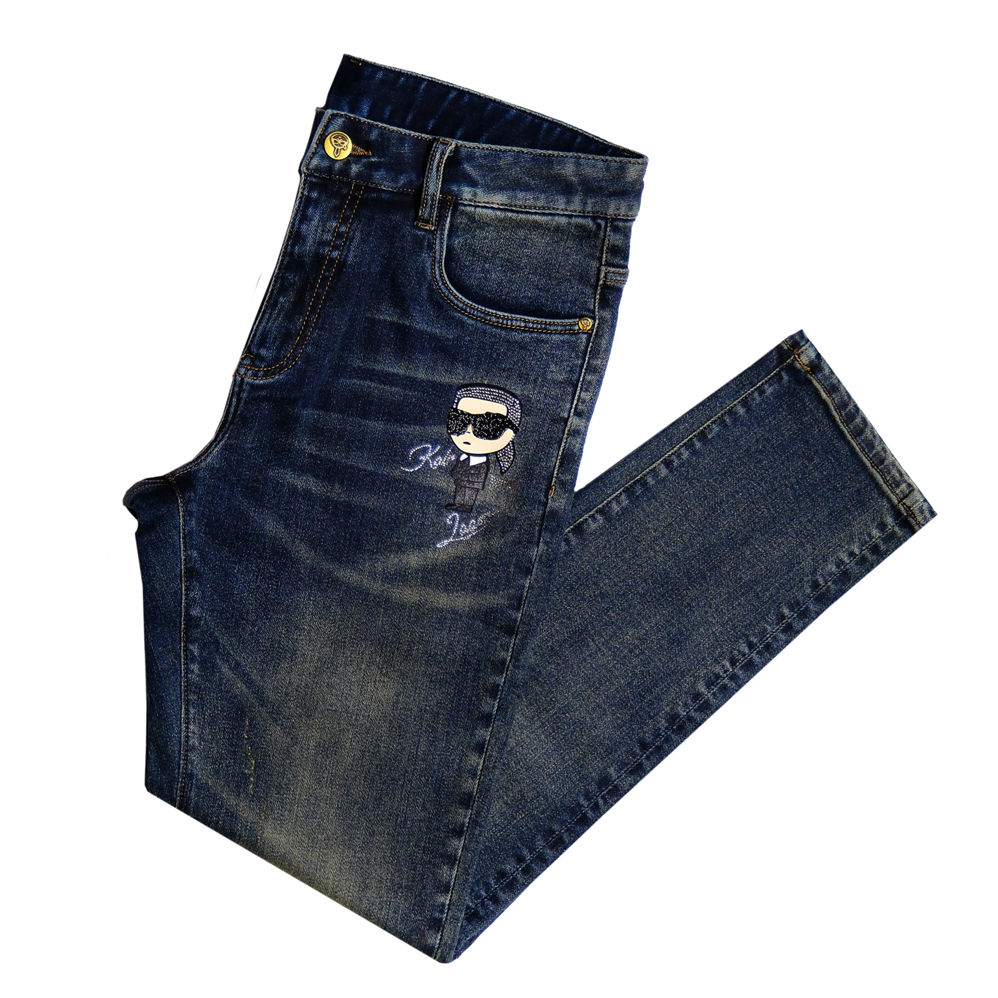 2025款法国小老头985秋季新品重工轻奢修身小直筒百搭男士牛仔裤！