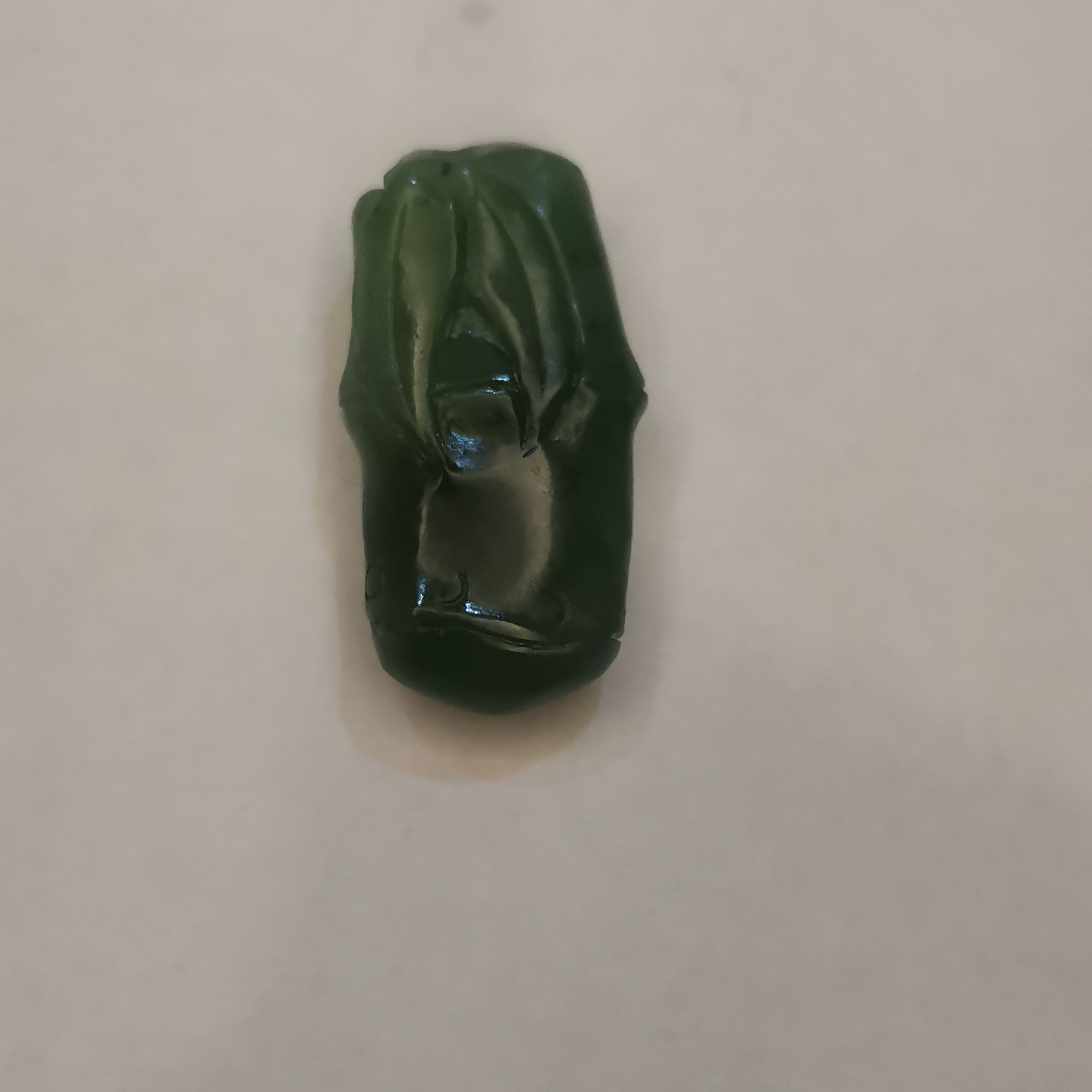 和田玉新疆料碧玉菠菜绿节节高挂件仿古精雕