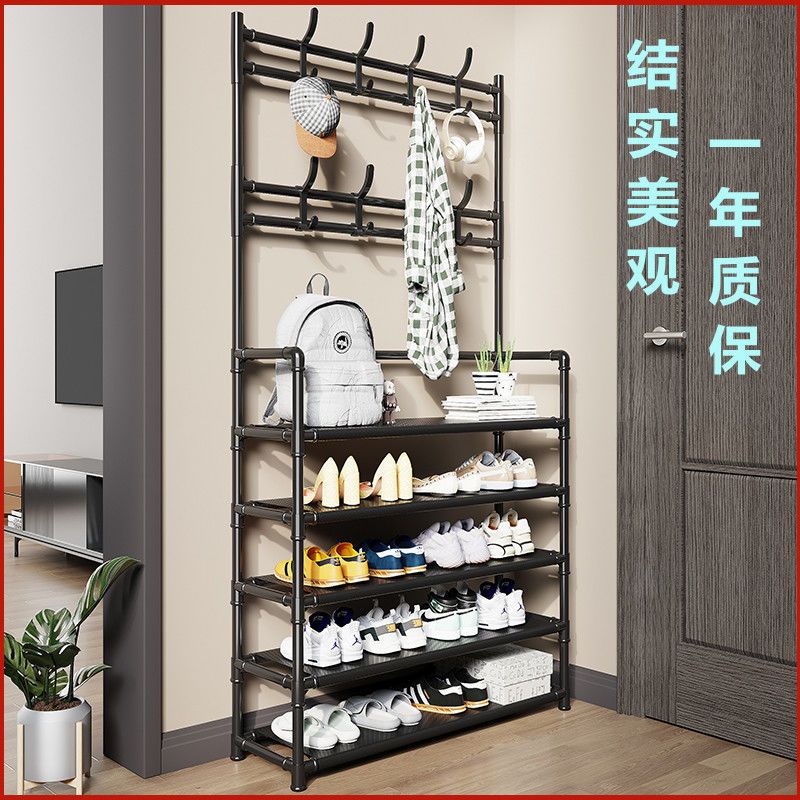 新疆包邮多功能鞋架子多层家用落地一体鞋帽架卧室客厅挂包架门口