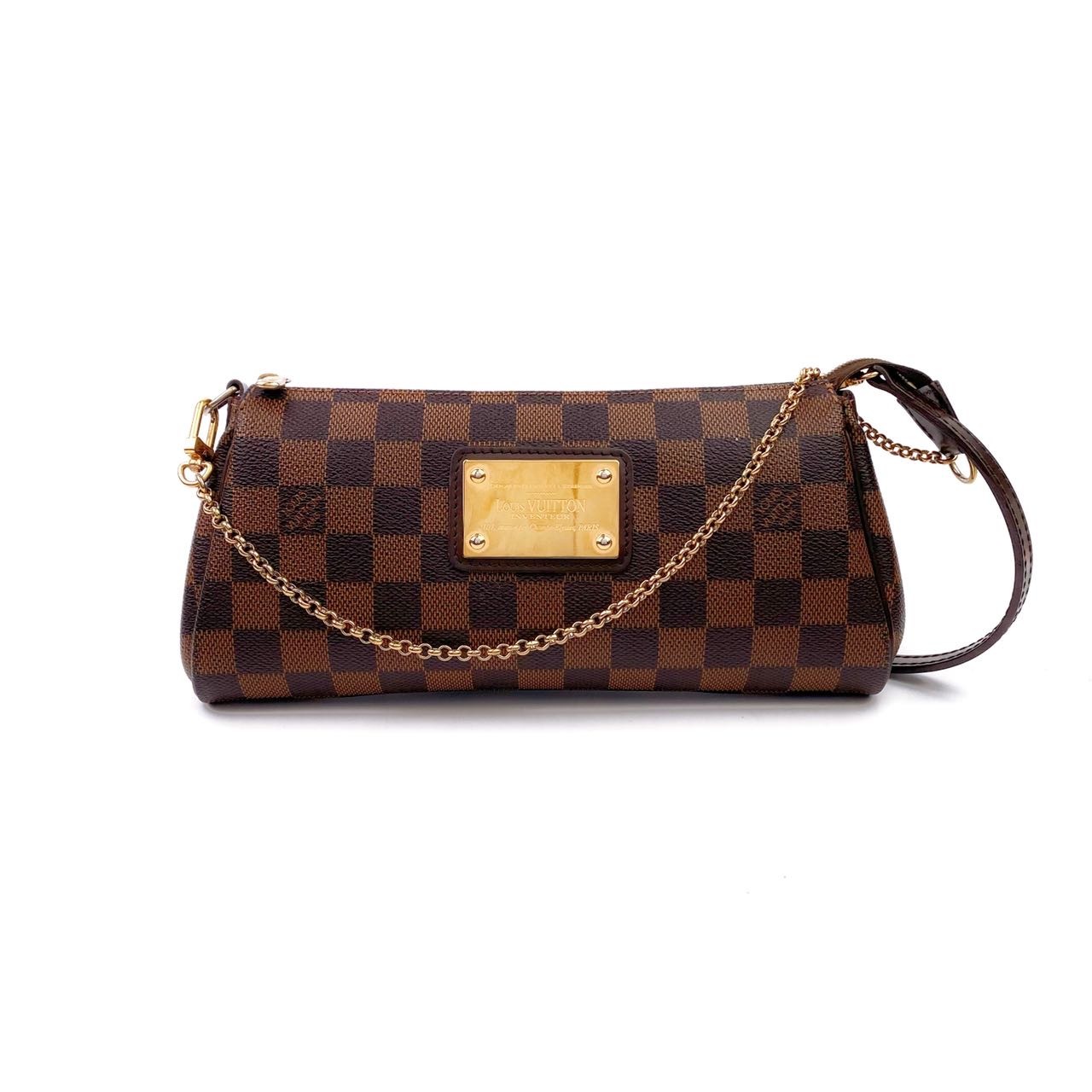 95新 LouisVuitton/路易威登 棋盘格牛皮挚爱金标麻将包单肩包