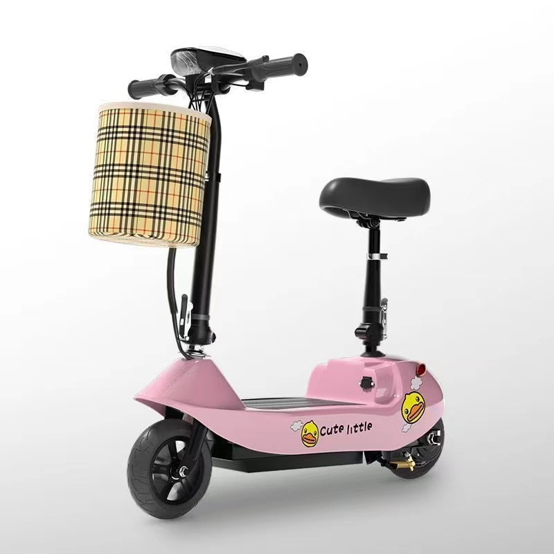 【粉丝专属】旅行居家可折叠电动车含车筐配充电器