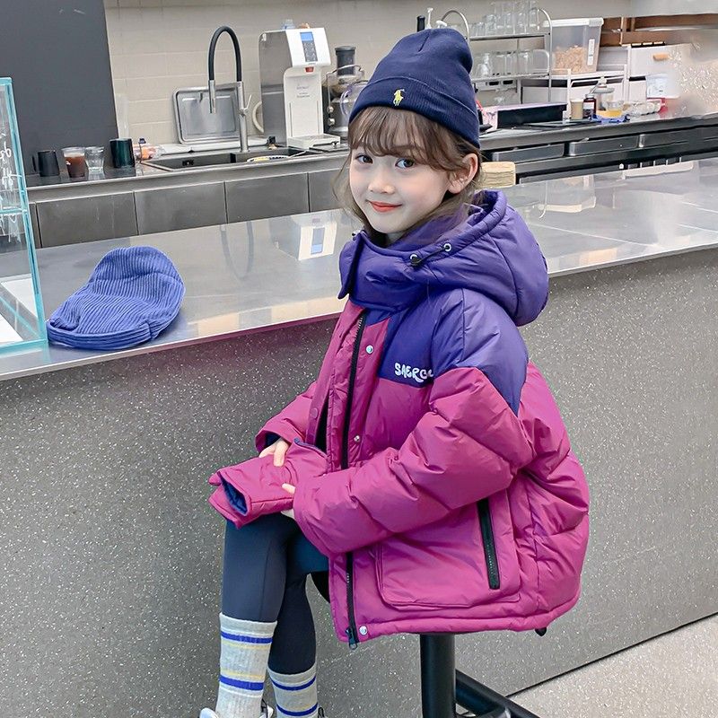 女童棉服冬装外套新款小女孩加厚保暖上衣儿童冬季连帽棉衣冬