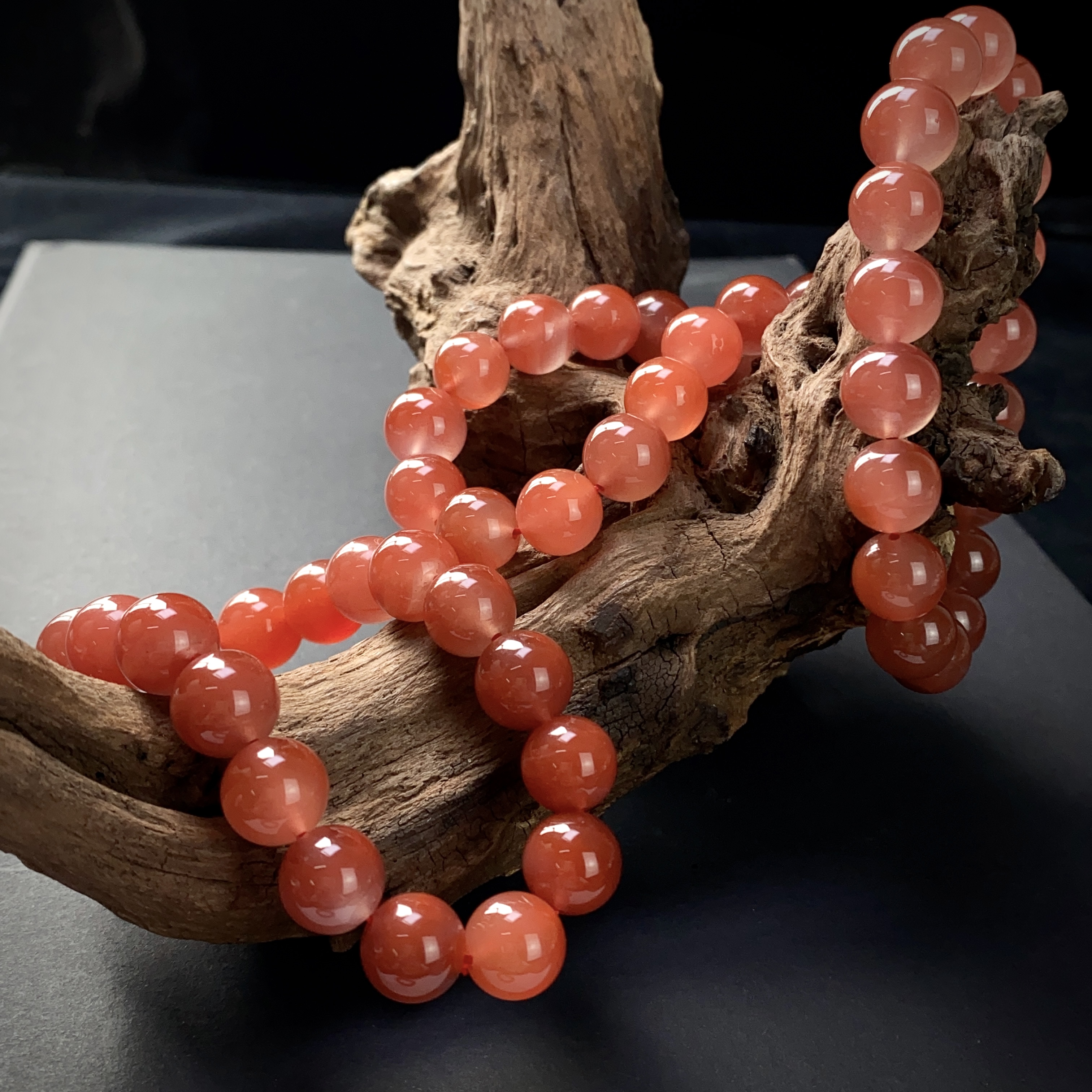 1006/原矿无注胶 南红保山冰红手串11+ /多样性发/一件