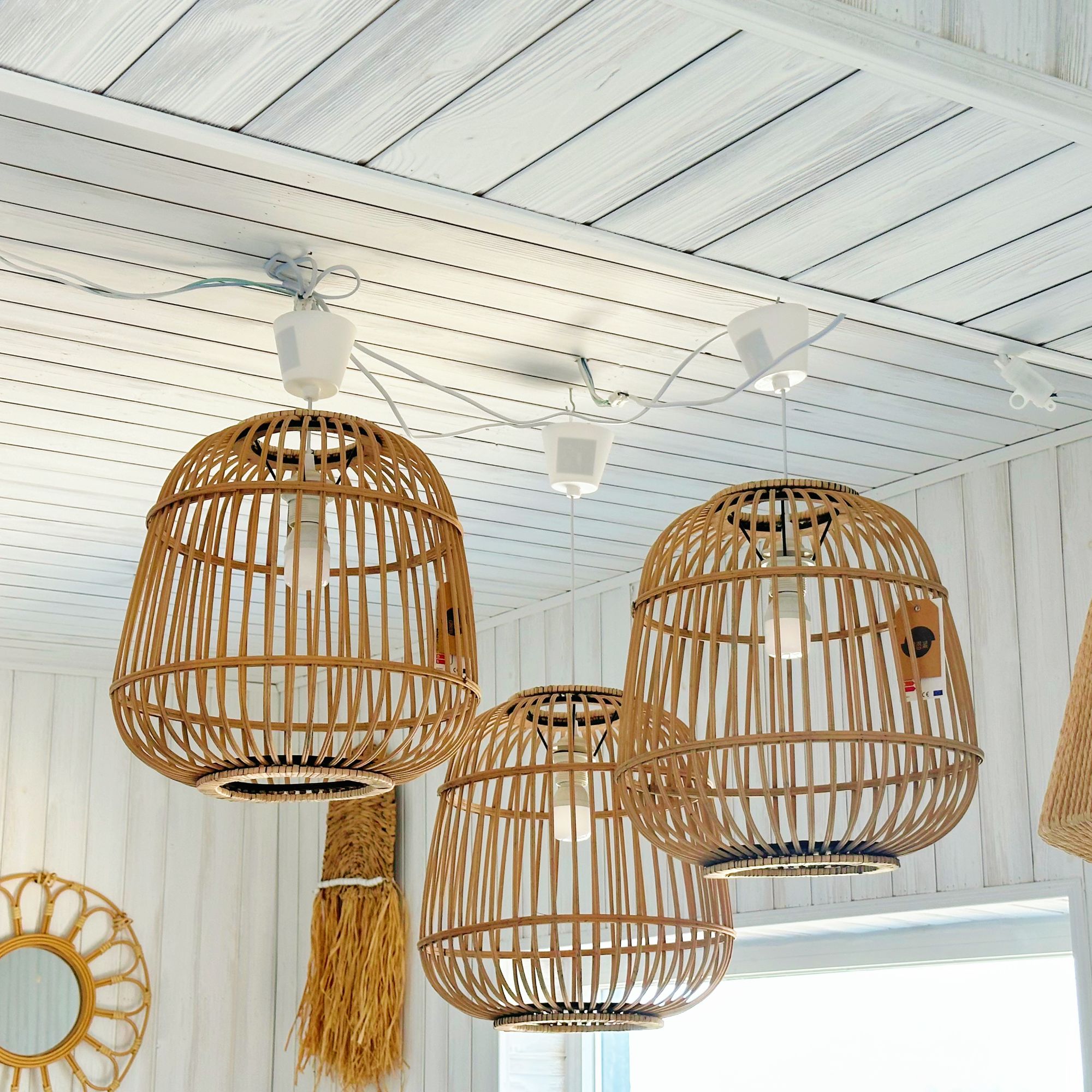 复古竹编吊灯酒店民宿咖啡厅户外装饰简约悬挂灯笼日式北欧