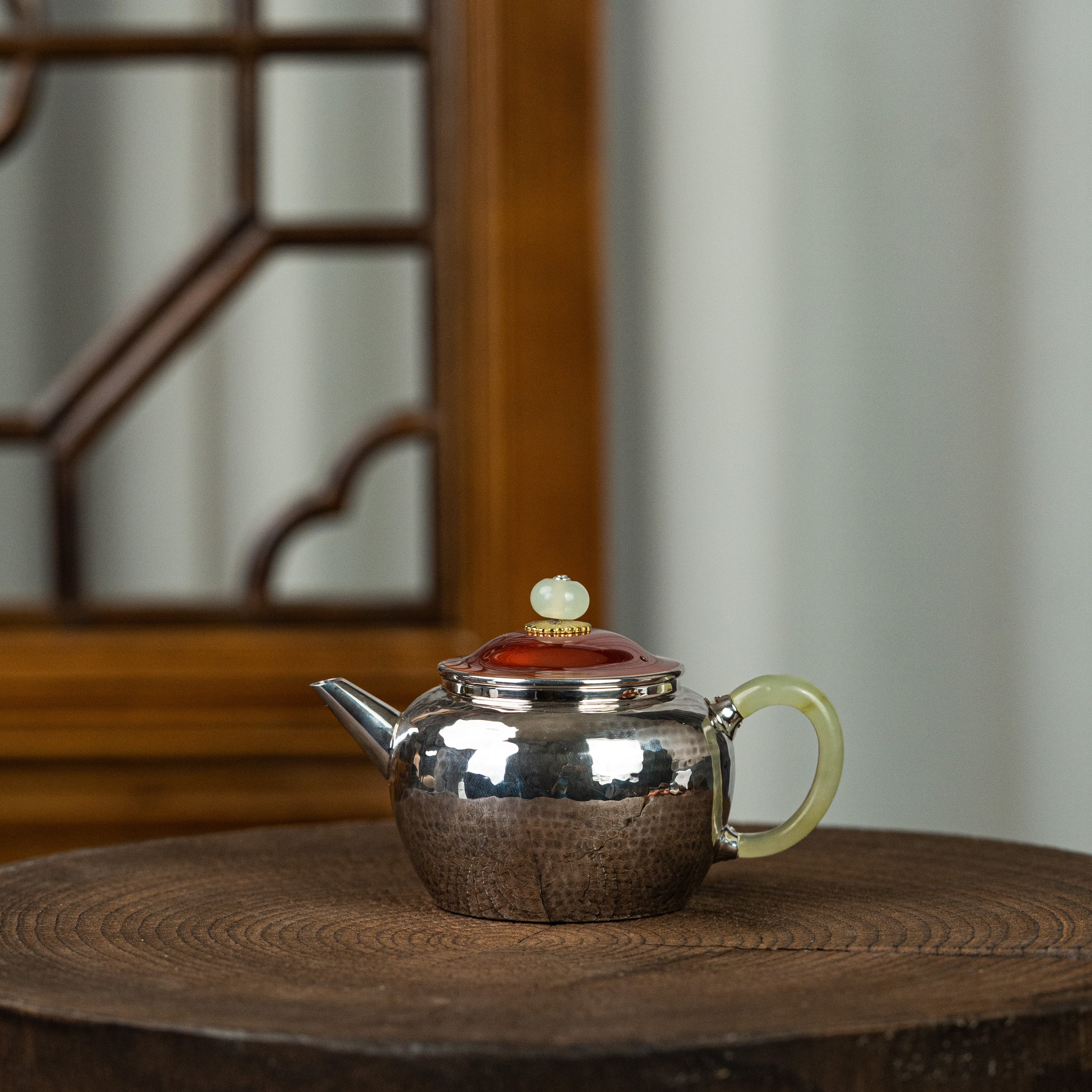 HC水平锤纹银壶 145cc家用茶具银器银壶
