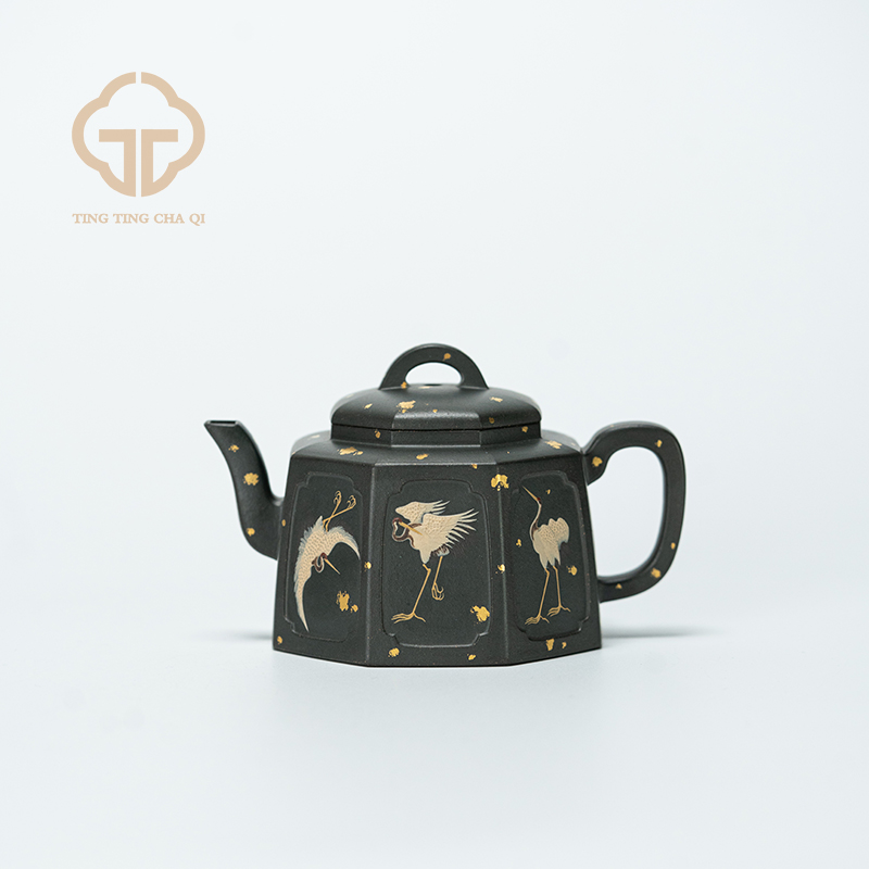 珽珽茶器 贤者八方 王涛制 洒金青段 175cc 家用紫砂壶茶具