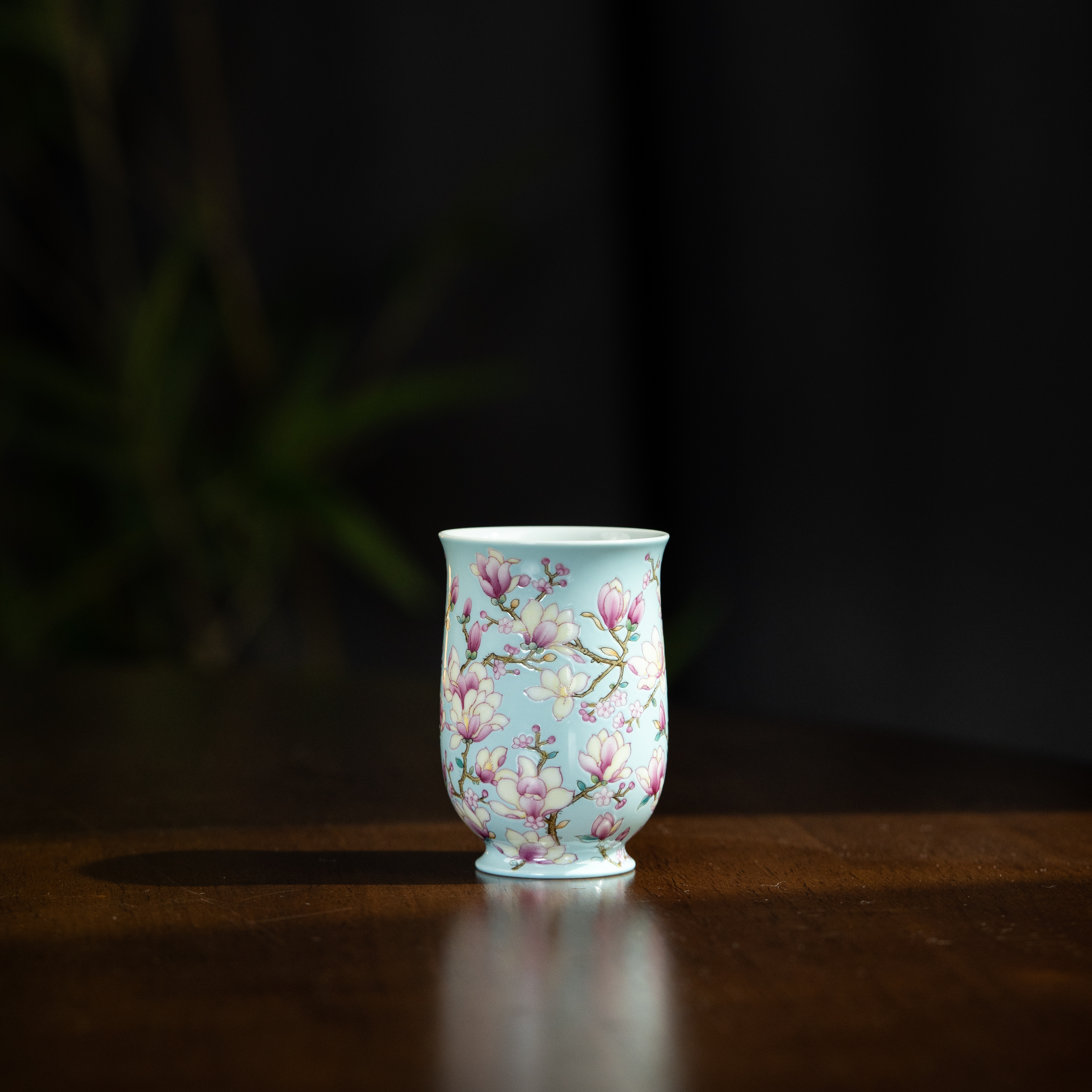 溢珍堂 碧兰玉影束口杯   80cc 瓷器茶周边