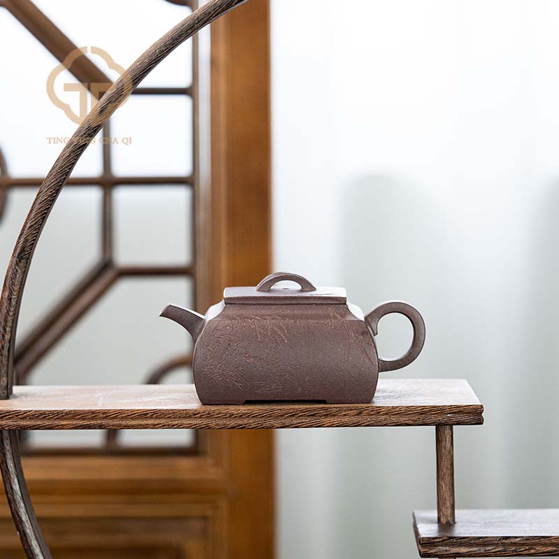 共之四方 陈洁制 老天青 谭海鸥刻 150cc 家用紫砂茶壶