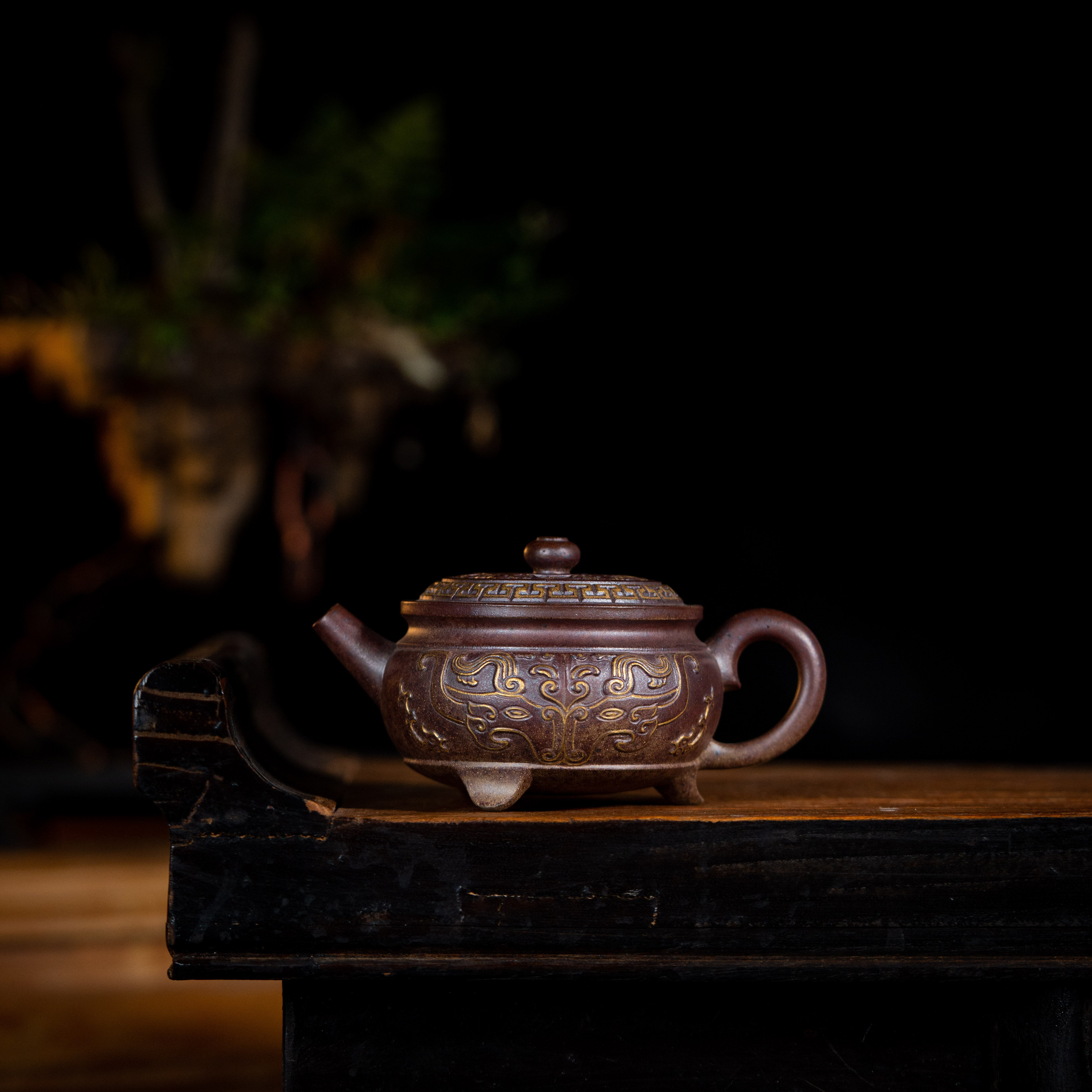 【玉呈窑】青铜鼎 周华强制 柴烧 250cc 家用紫砂壶