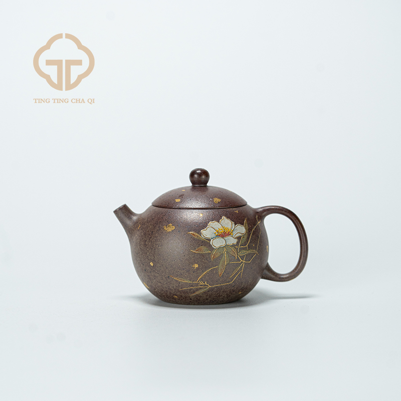 【玉呈窑】西施（山茶花）周华强制  柴烧 120cc 紫砂壶