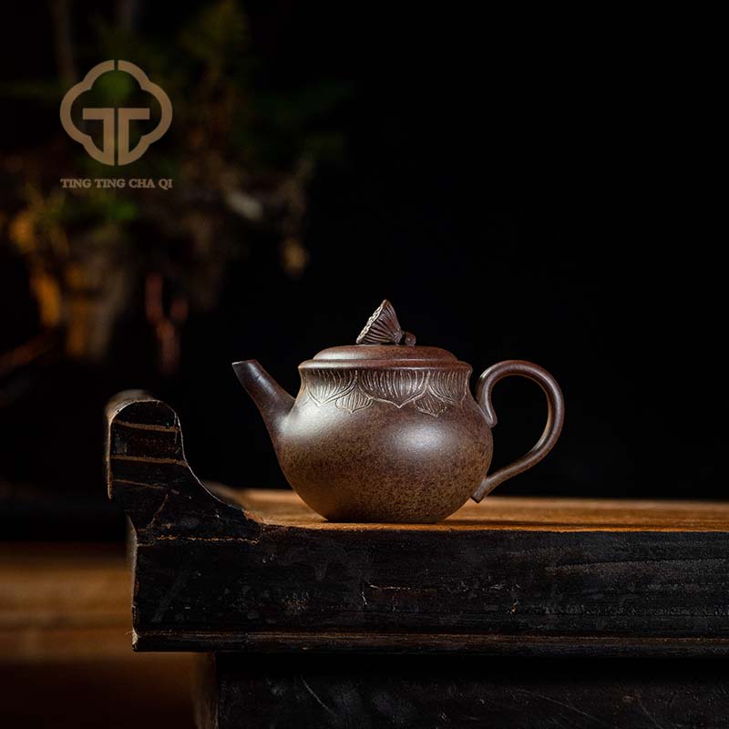 【玉呈窑】莲盼 周莉制 段泥柴烧 150cc 紫砂壶