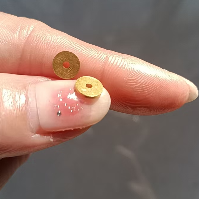 文玩队长7厚直切金隔片足金精品配饰