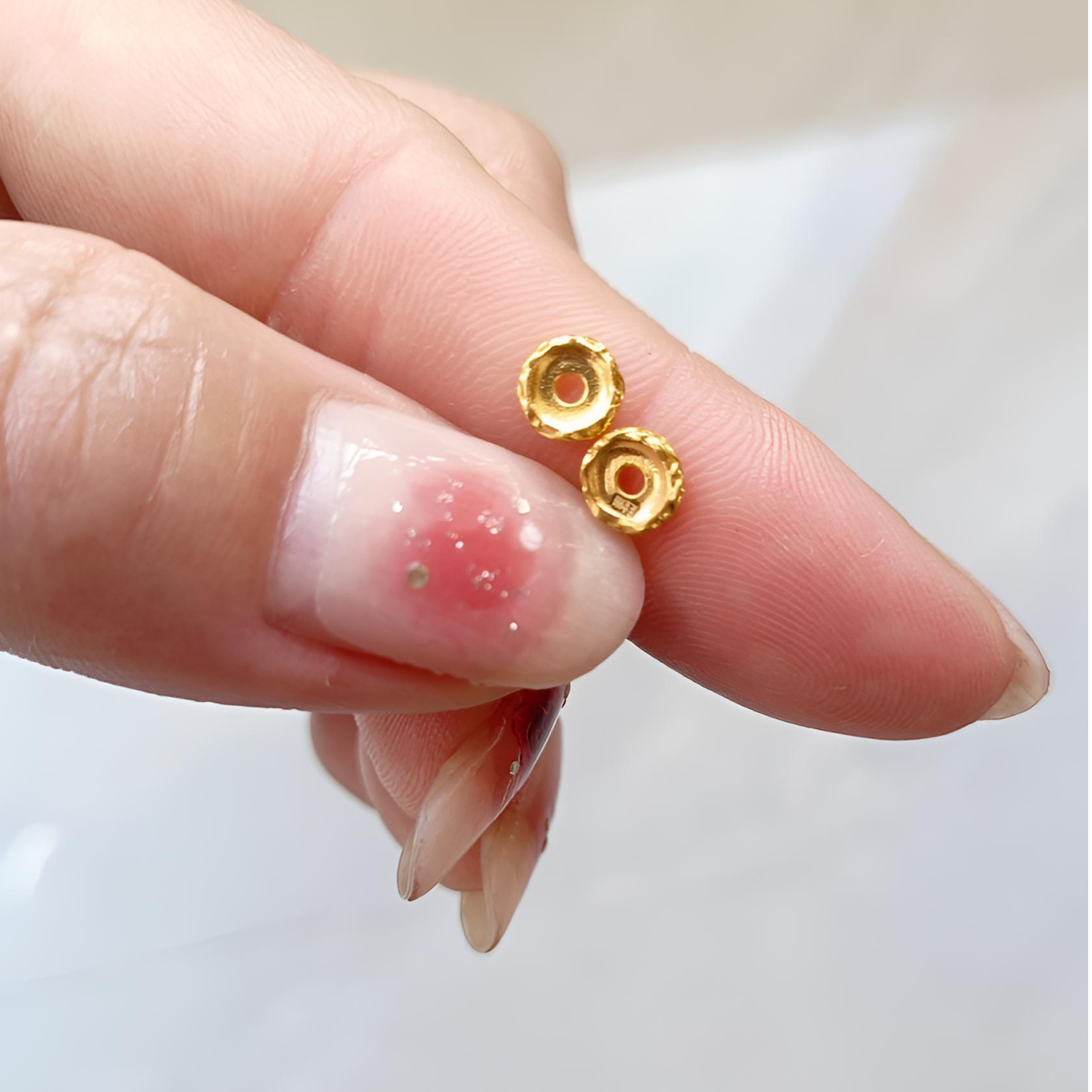 文玩队长6唐草纹足金金隔片精品金隔片配饰