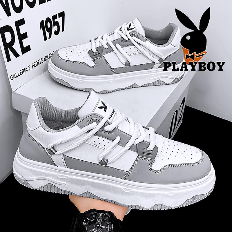 PLAYBOY男鞋冬季2023新款青少年百搭小白鞋男款厚底运动休闲板鞋