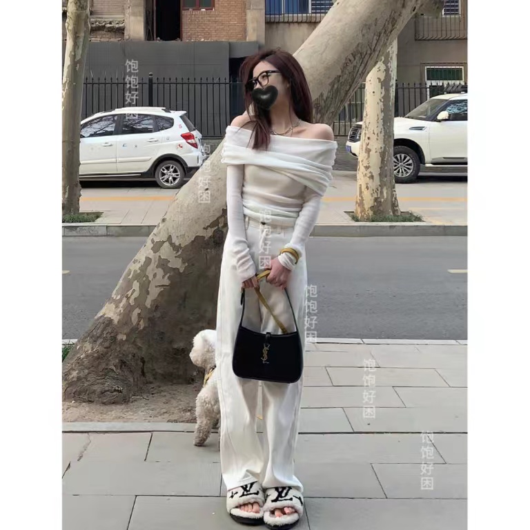 【无运费险】INS风白黑棕宽松阔腿高街女装垂感休闲裤牛仔裤