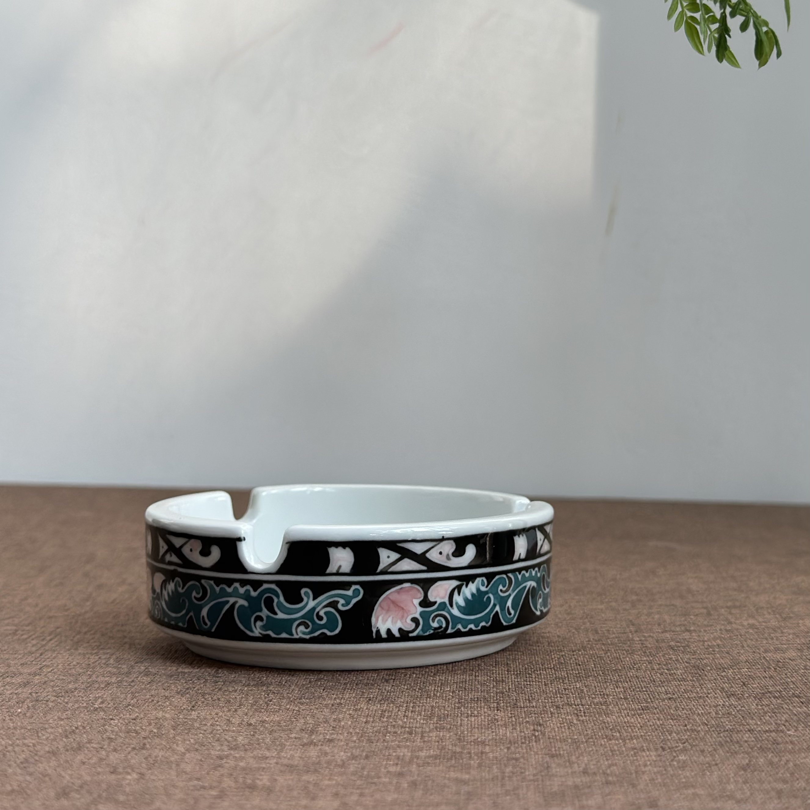 醴陵老瓷器釉下五彩手绘定制款烟灰缸微瑕福利价