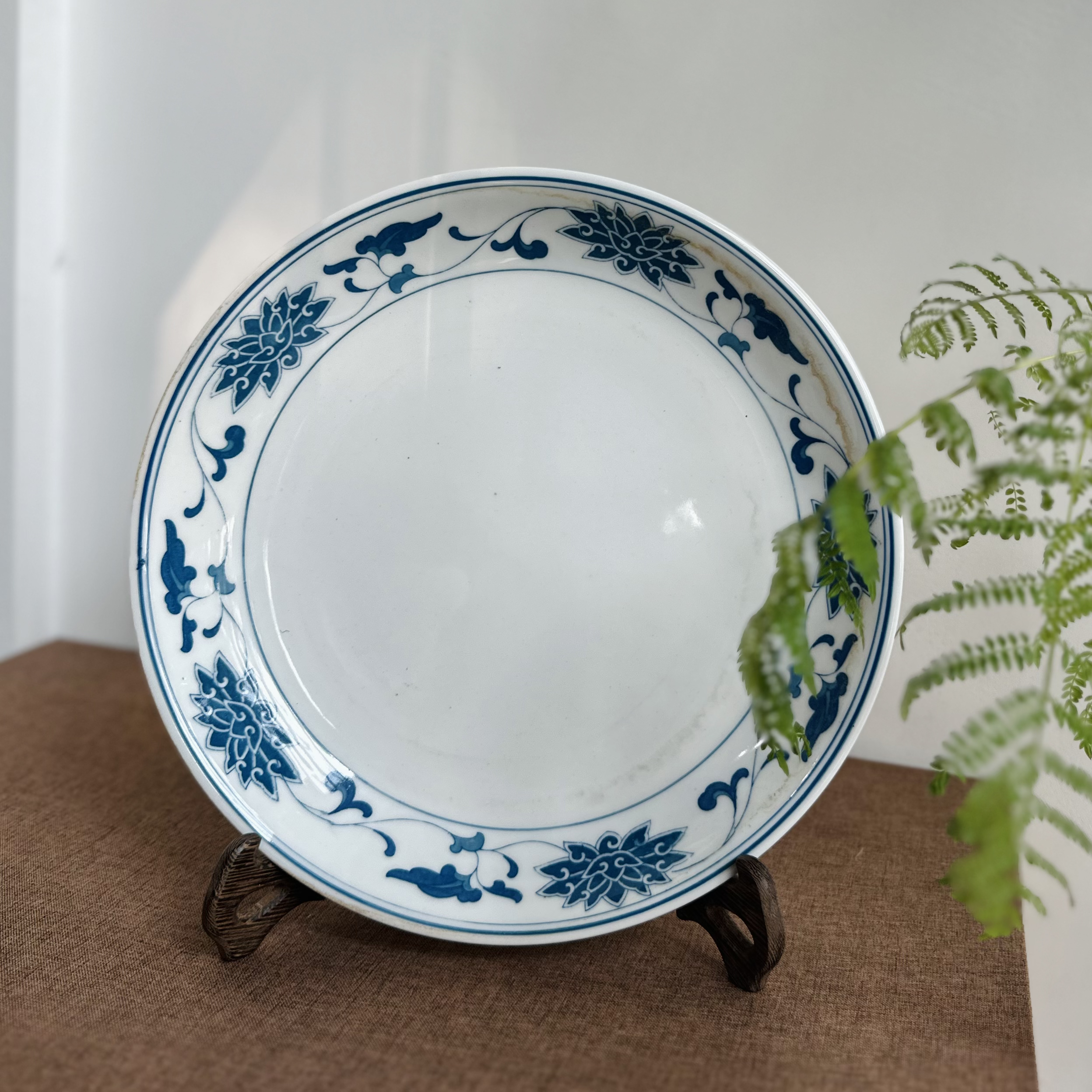 醴陵群力老瓷器釉下五彩139画面方款大戈盘完整微瑕28厘米