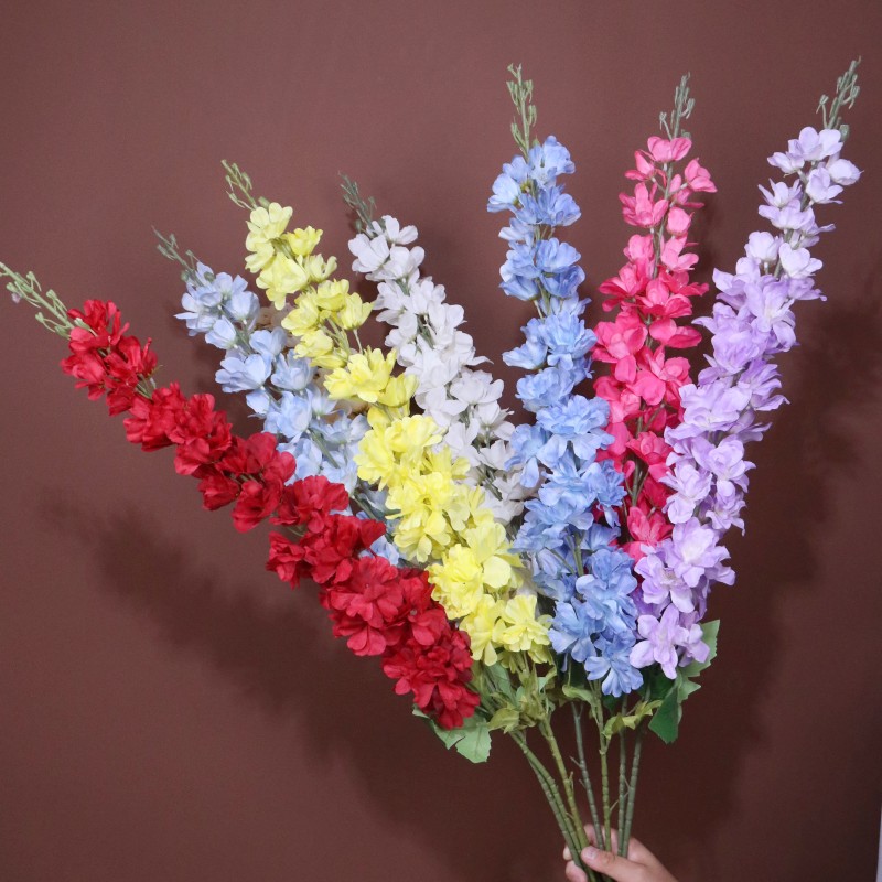 婚庆仿真花大飞燕紫罗兰千代兰春色线条花材婚礼地排插花背景花艺