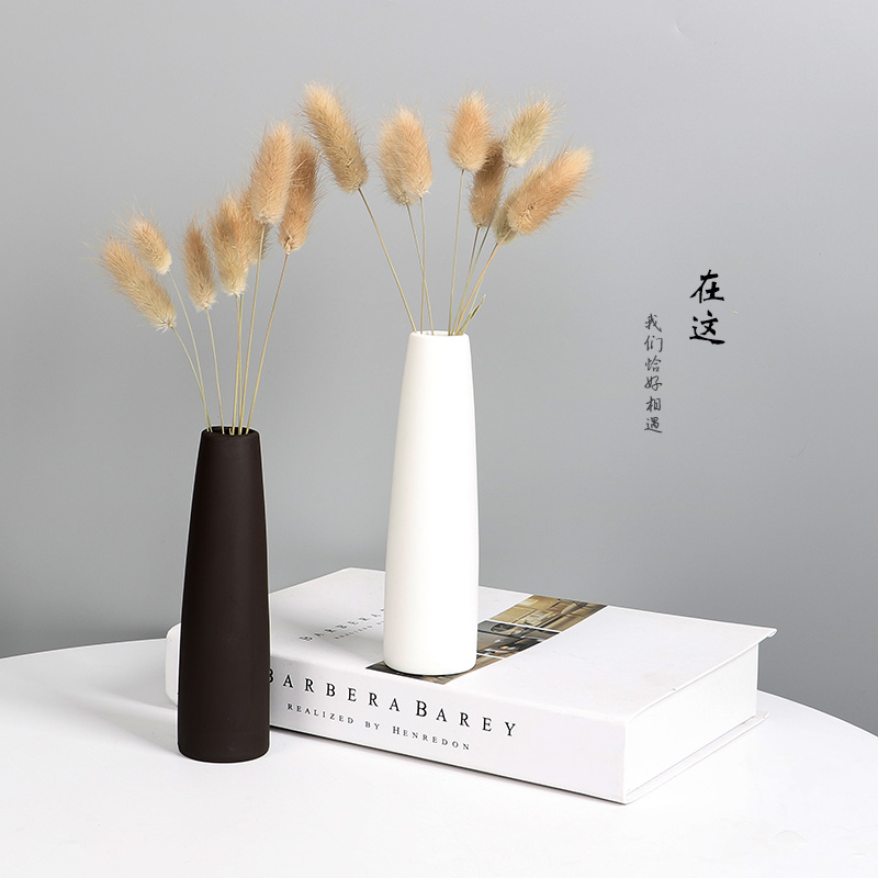装饰品小清新摆件简约陶瓷小花瓶干花花插水培植物容器办公室桌面