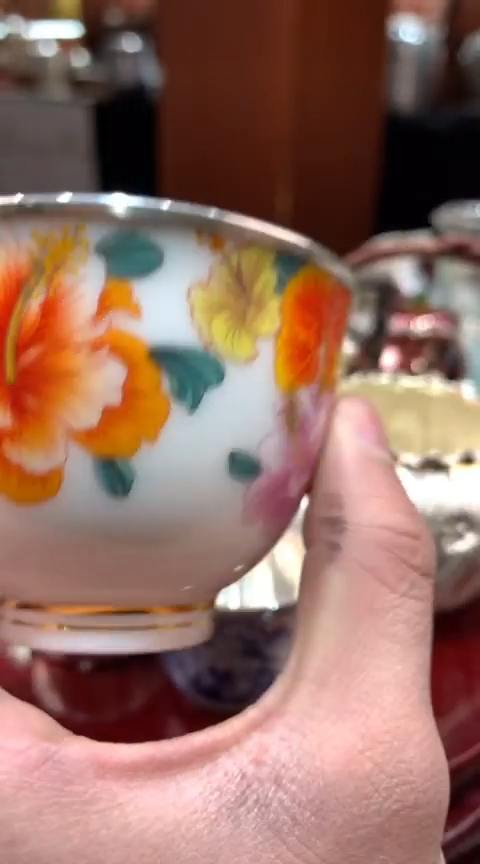 【闪购商品】足银999蜂鸟瓷包银杯