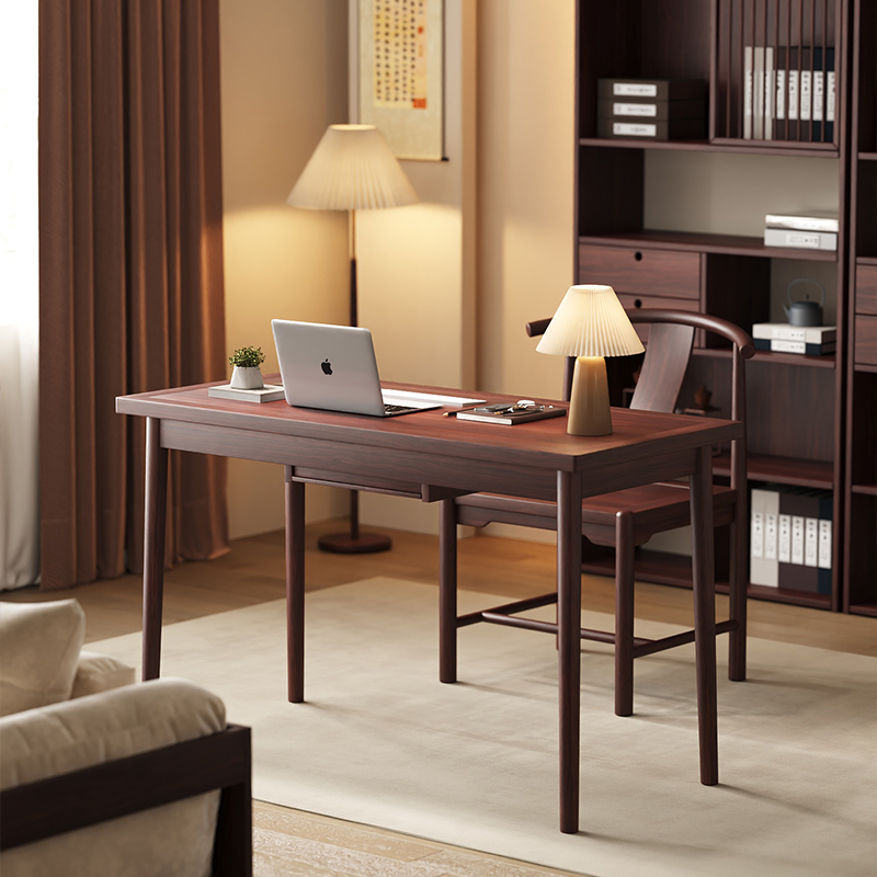 中式榫卯1.2台式书桌办公桌茶桌电脑桌书法桌学习桌