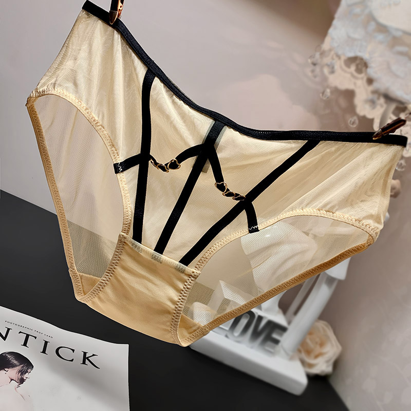 鹿梦娜夏季时尚性感蕾丝内裤女透气舒适低腰女士三角裤薄款简约