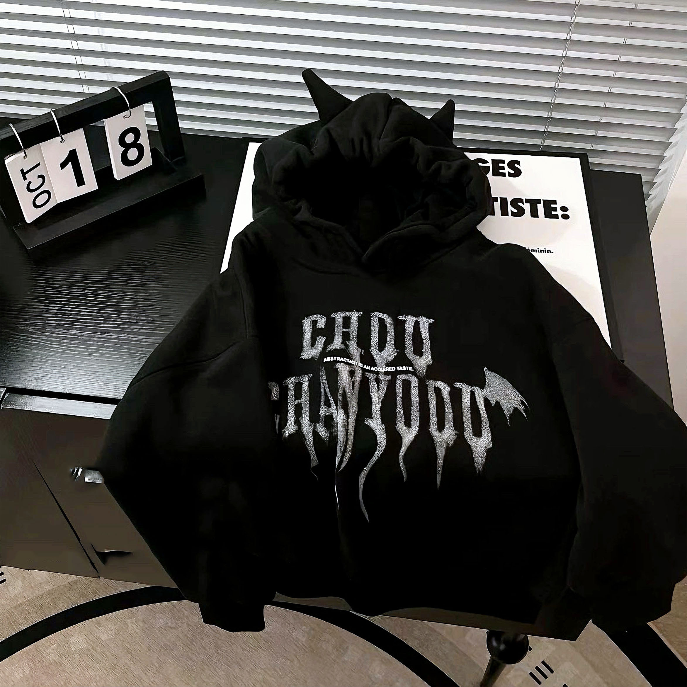 2024秋冬季韩版儿童加绒连帽卫衣男女童休闲印花百搭宽松帽衫上衣