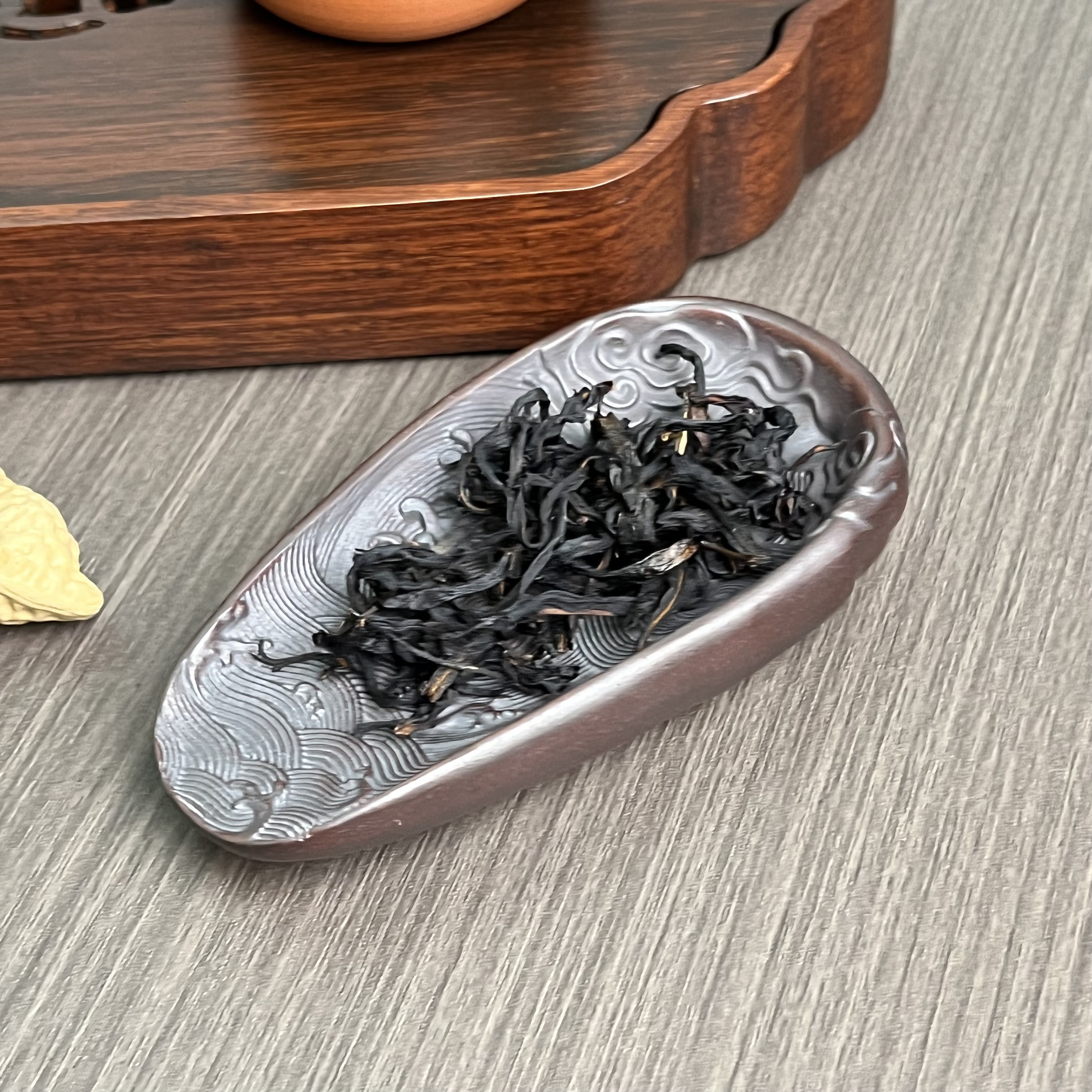 宜兴紫砂茶宠茶则茶铲摆件茶具配件龙纹茶勺把玩可养茶具高端简约