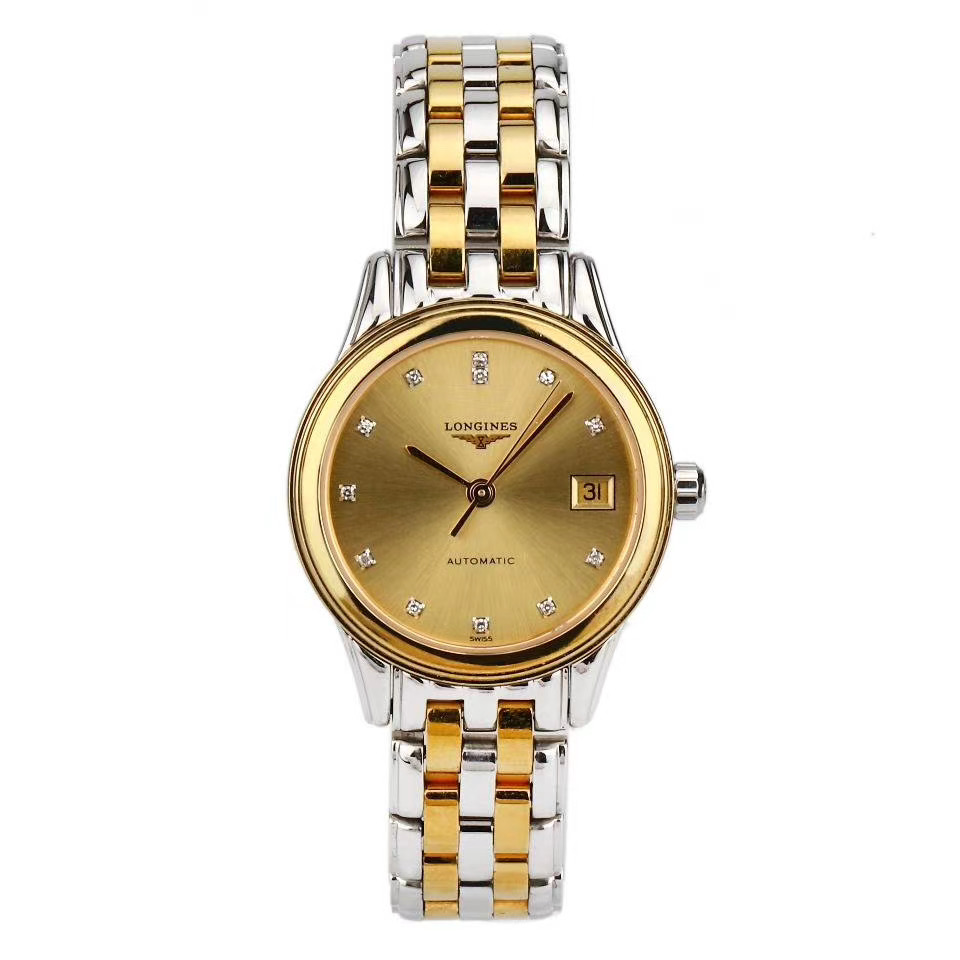 99新 Longines/浪琴 军旗金钻盘274系列/26盘/女士全自动机械表