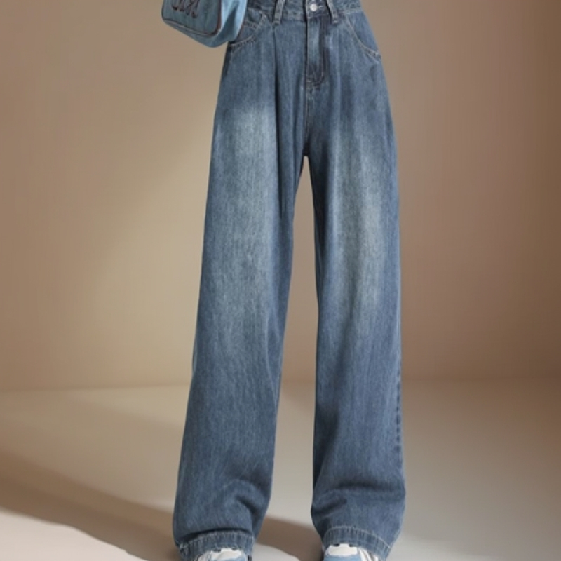 丹姐大码女装【清仓无险牛仔阔腿裤】显瘦秋冬宽松时尚百搭休闲新款