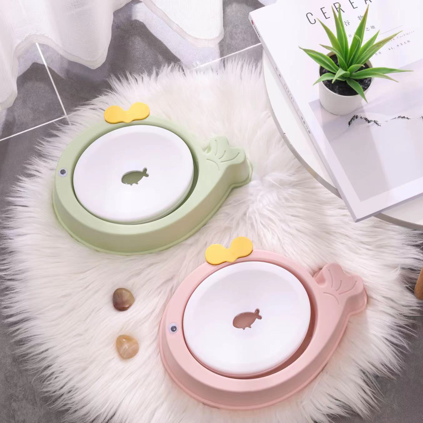 KENAIYA狗狗猫咪宠物鱼型喝水器不湿嘴饮水器猫水盆狗碗防溅水