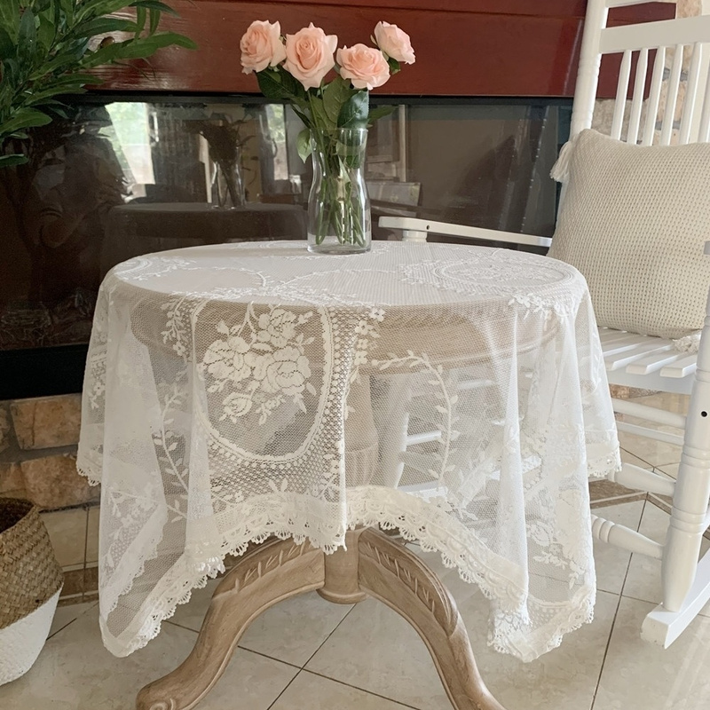 美式蕾丝ins风盖巾法式洛可可韩式方巾茶几桌布网红学生田园盖布