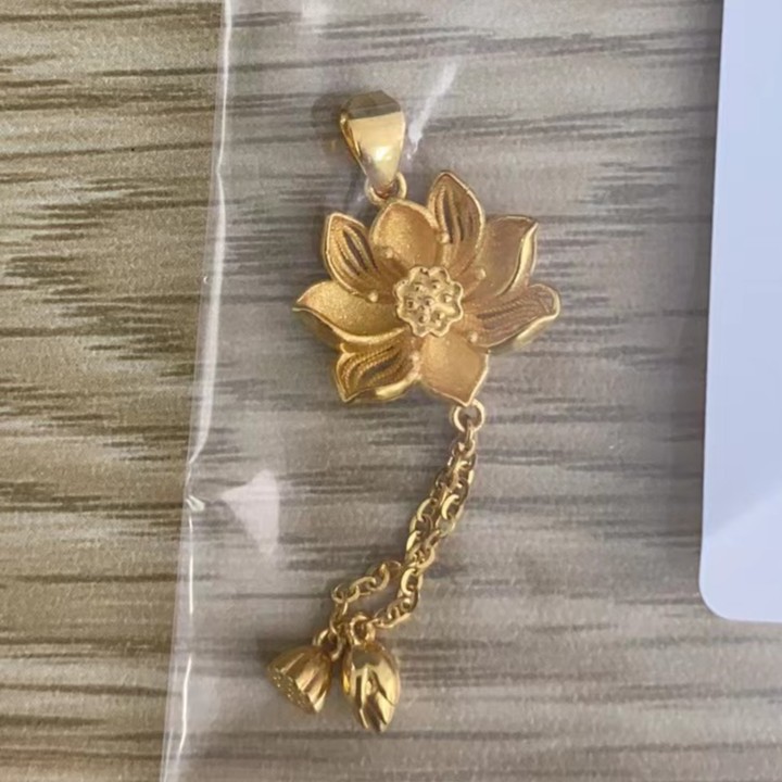 足金999 莲花吊坠