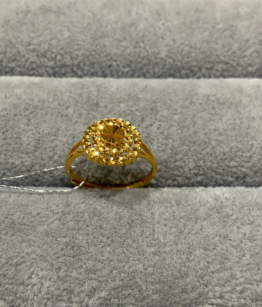 足金999 车花圆戒指