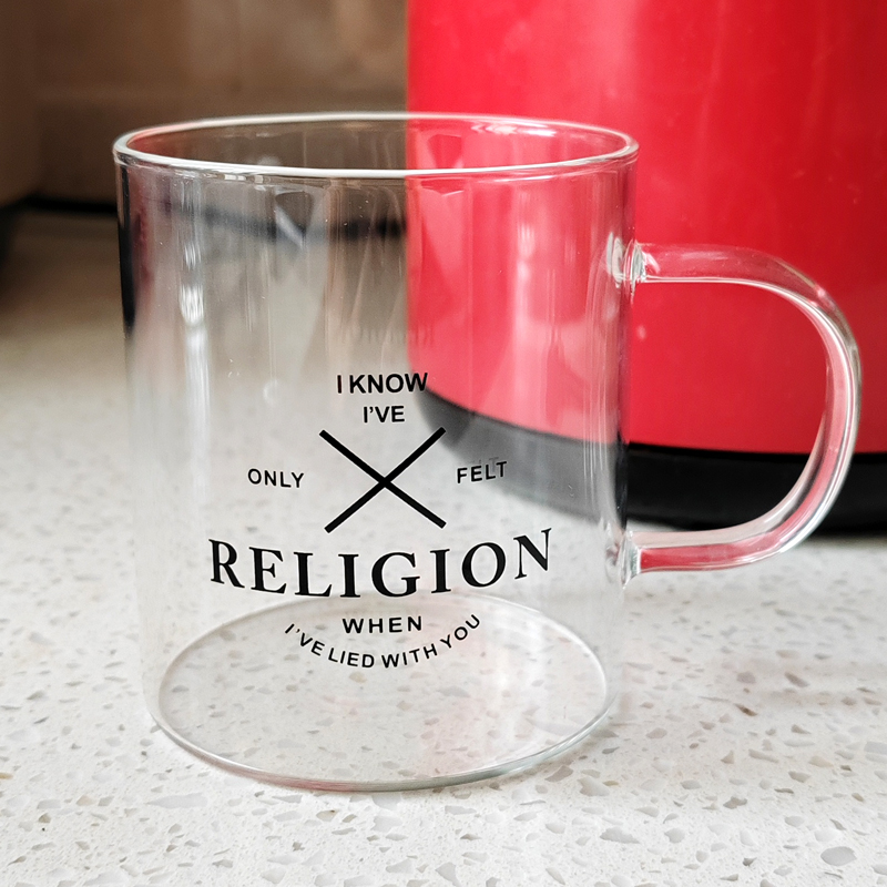 耐高温玻璃加厚把杯品茗杯 家用透明耐热茶具 直筒把杯简约300ml