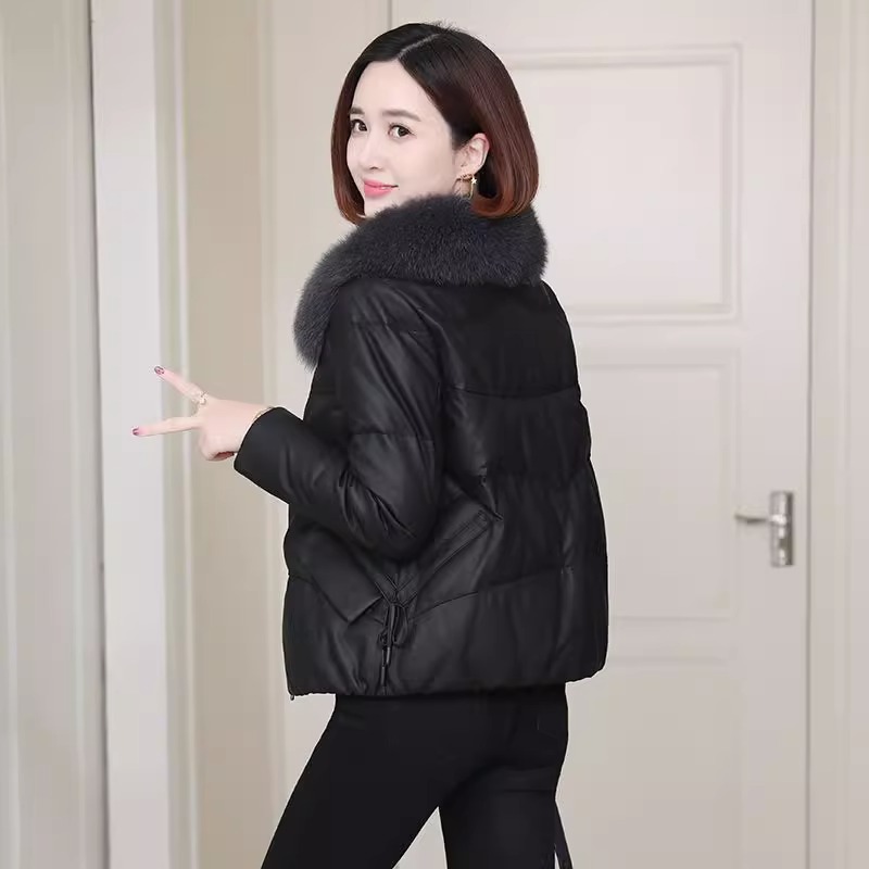 2025新款冬季真皮羽绒服女绵羊皮短款小个子海宁皮衣加厚夹克外套