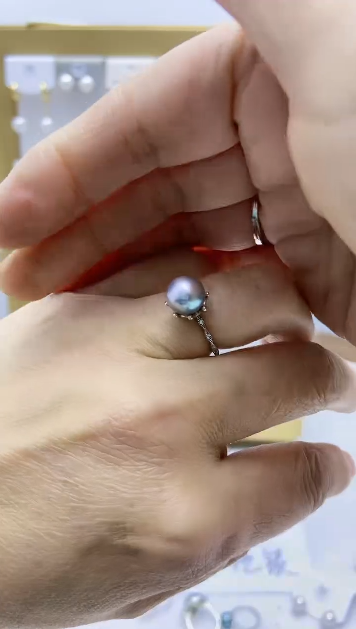 【闪购商品】海水珍珠戒指银S925镶嵌真多麻戒指