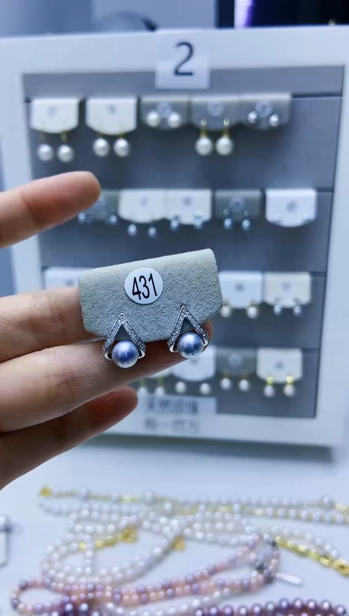 【闪购商品】海水珍珠耳饰银S925镶嵌431