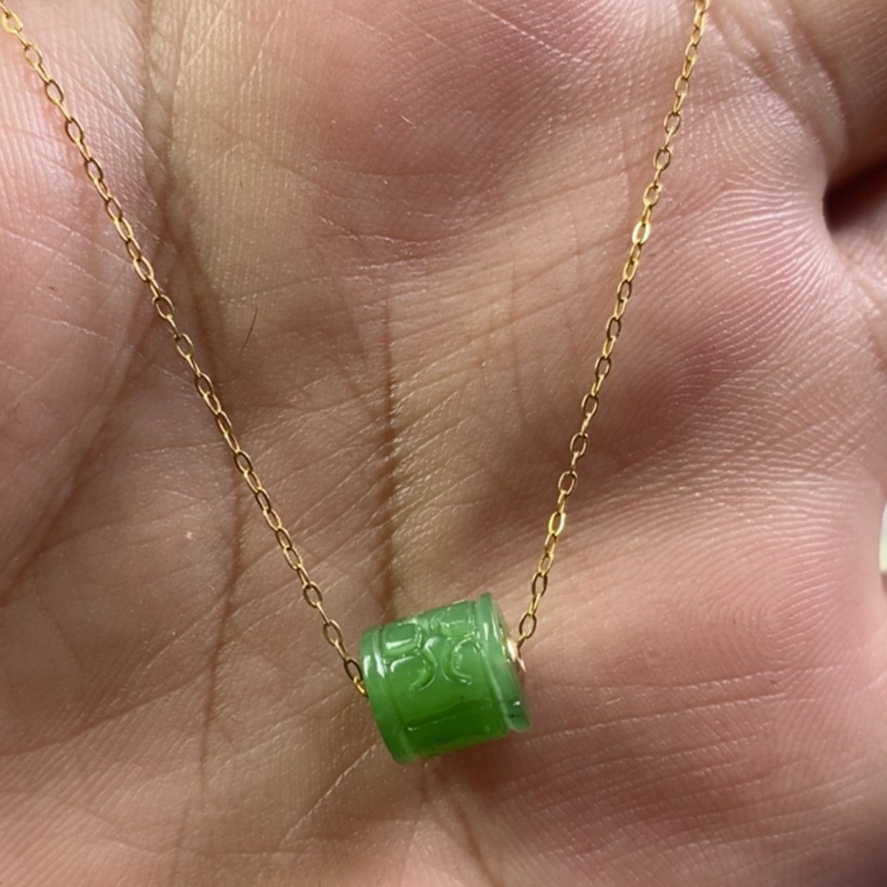 【闪购商品】和田玉（碧玉）颈饰18K金镶嵌
