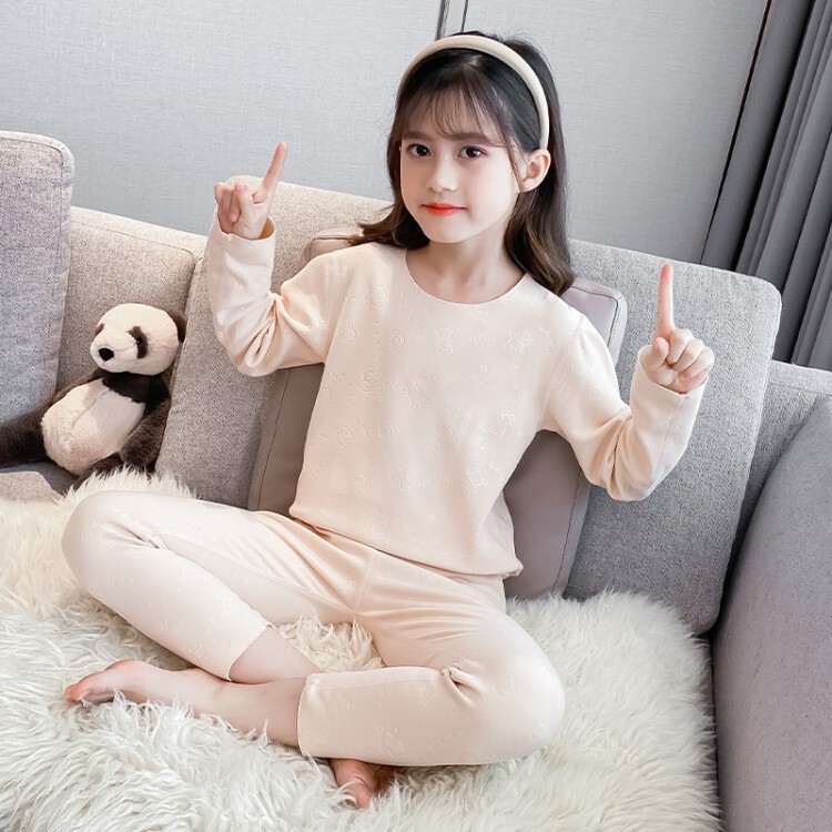 女童德绒保暖内衣无痕无骨儿童内衣套装家居服中大童睡衣包邮加厚