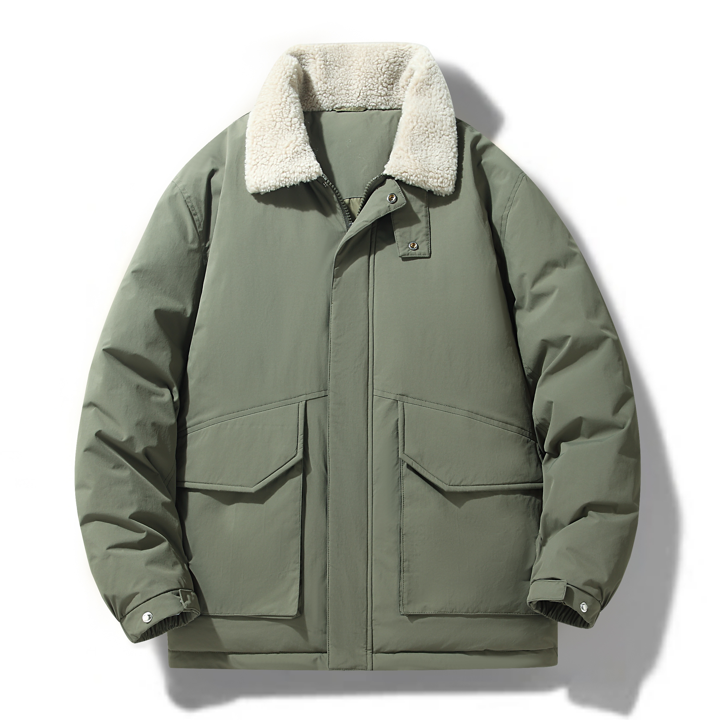 波司登冬季羽绒服男短款潮牌羊羔绒翻领外套男运动白鸭绒保暖防寒
