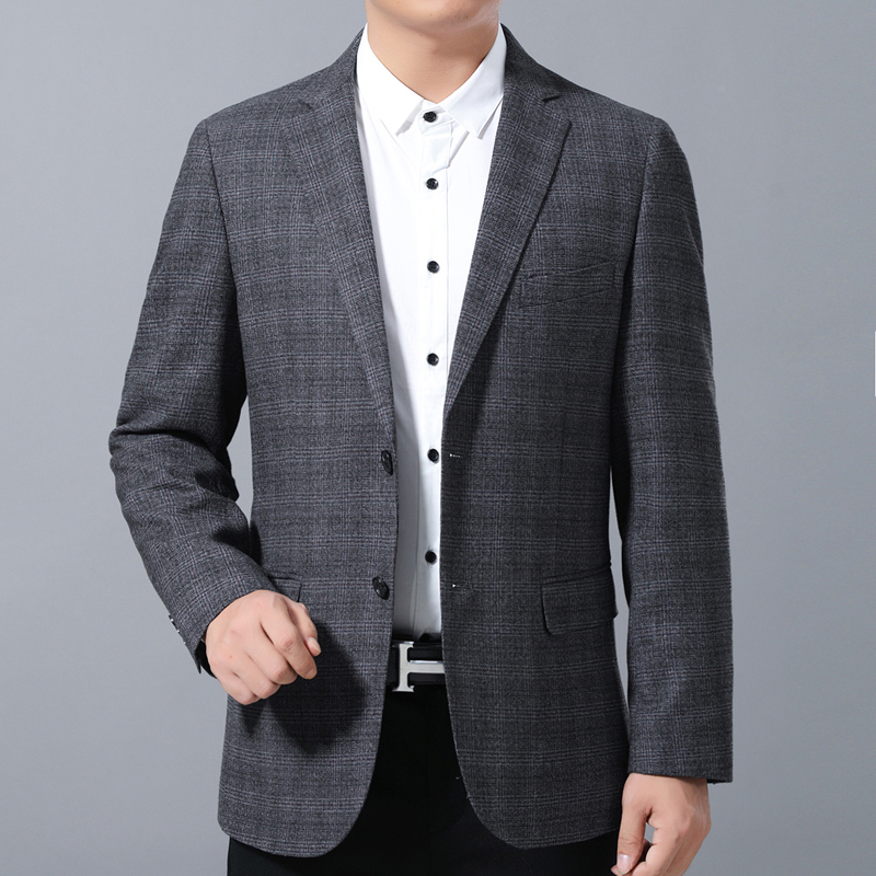 8023高品质【单件西装】春秋薄款中老年男士西服商务休闲外套爸爸