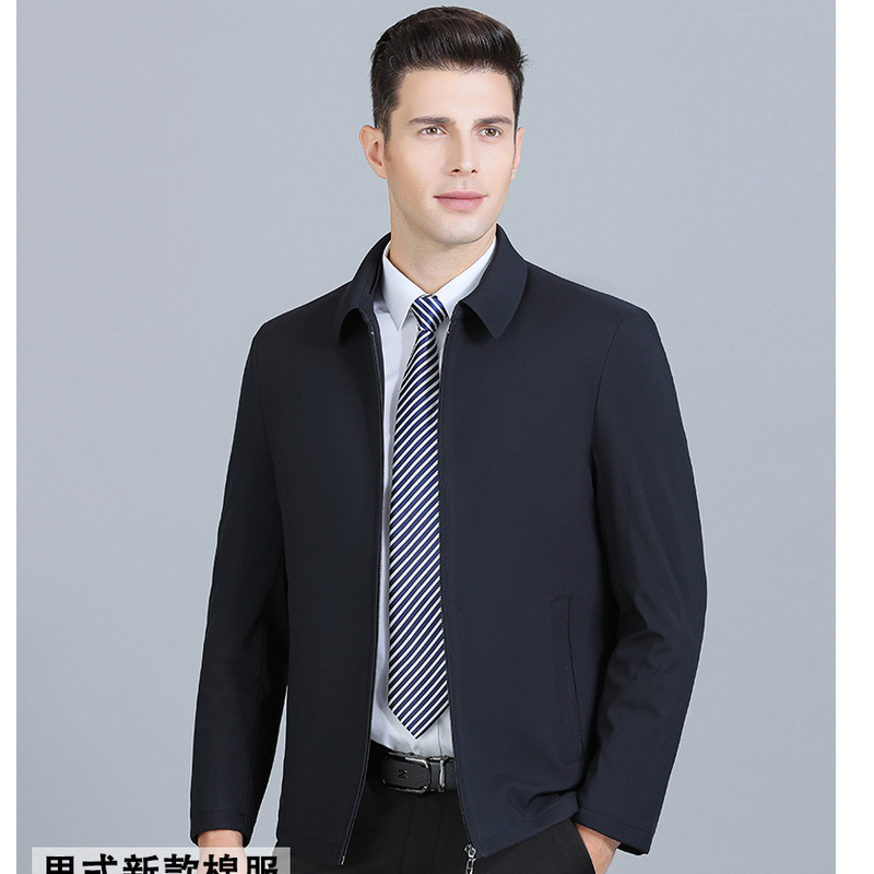 2335【男士棉衣】冬季中老年棉服商务爸爸装夹棉保暖翻领商务外套