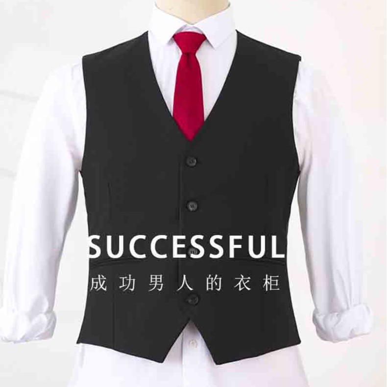 小个子男士修身西装马甲男士结婚礼服