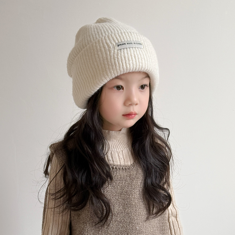 儿童帽子秋冬季女童毛线帽堆堆帽男童针织帽女孩2025新款冬款防寒